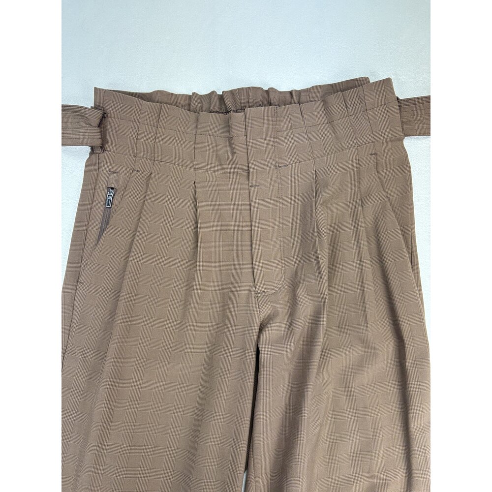 Athleta Paperbag Belted Pleated Trousers Size 0 Brown - Picture 6 of 13